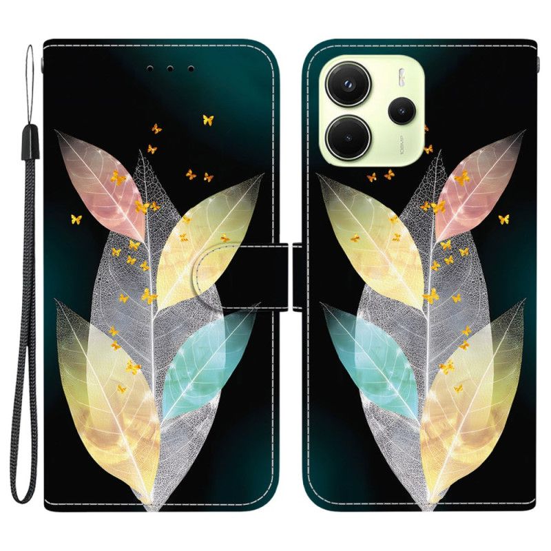 Etui Folio Xiaomi Redmi Note 14 4g Kolorowy Pióra