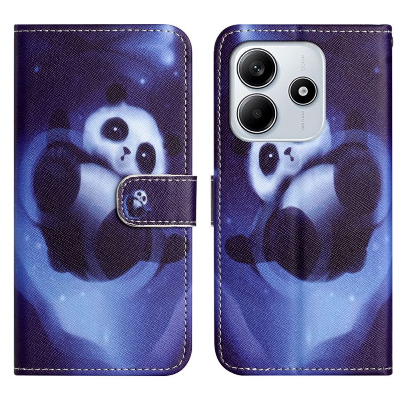 Etui Folio Xiaomi Redmi Note 14 4g Kosmiczna Panda Etui Ochronne