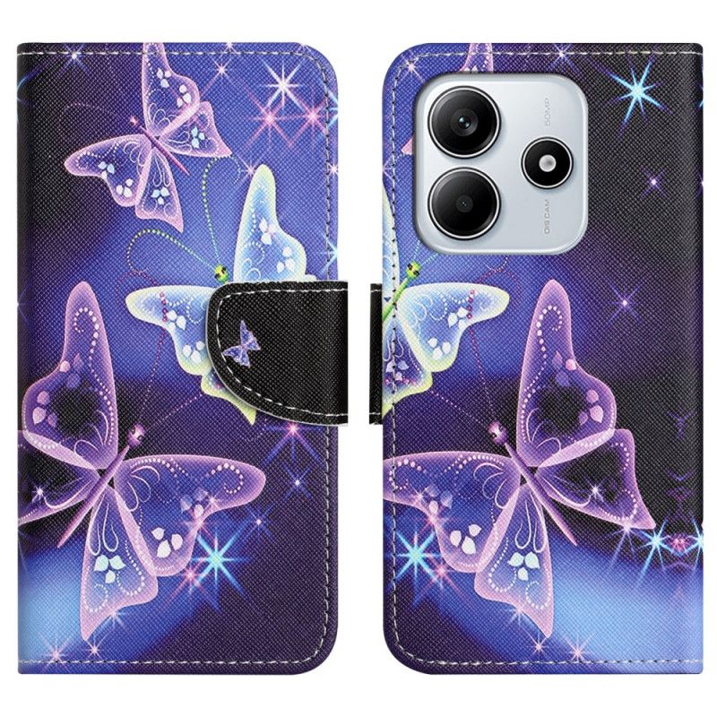 Etui Folio Xiaomi Redmi Note 14 4g Lśniące Motyle
