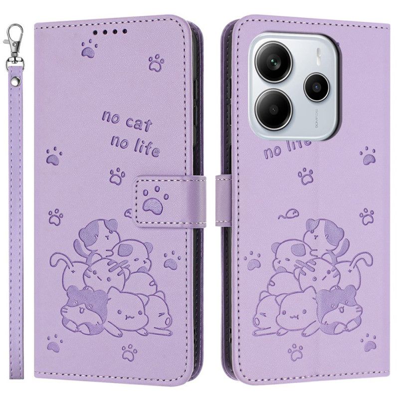 Etui Folio Xiaomi Redmi Note 14 4g Małe Kotki Z Paskiem Etui Ochronne