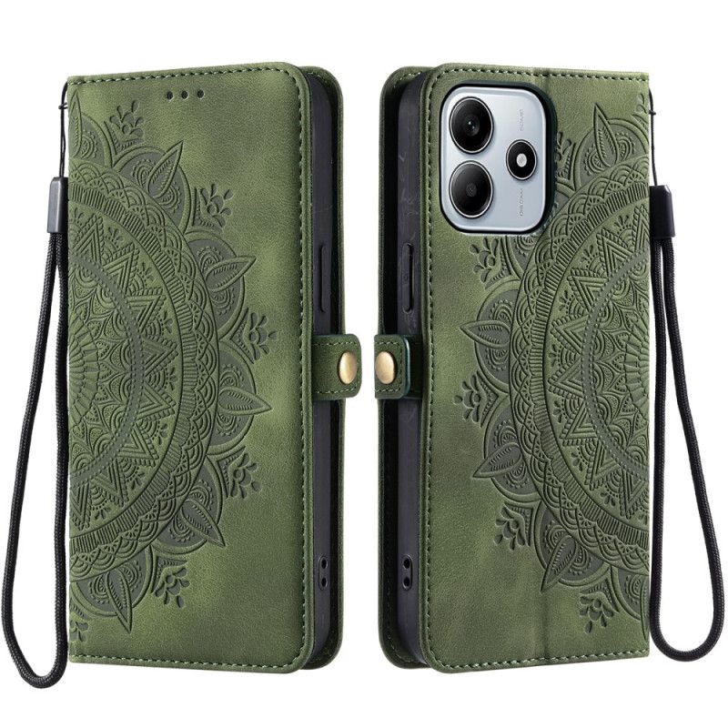 Etui Folio Xiaomi Redmi Note 14 4g Mandala W Słońcu Z Efektem Zamszu Etui Ochronne