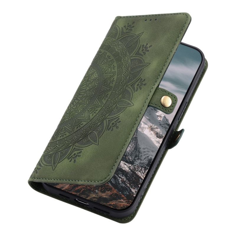 Etui Folio Xiaomi Redmi Note 14 4g Mandala W Słońcu Z Efektem Zamszu Etui Ochronne