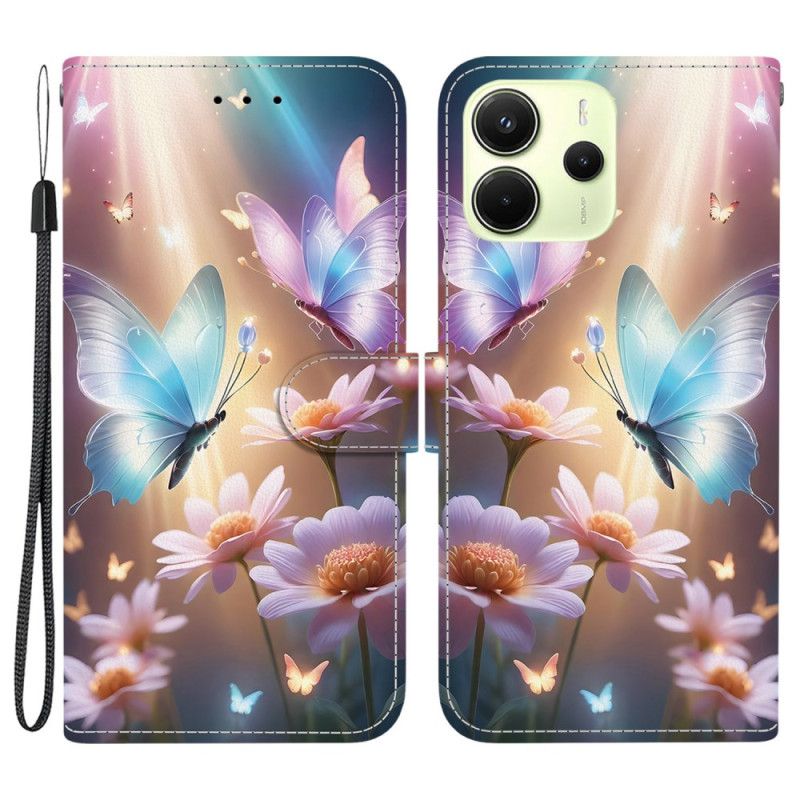 Etui Folio Xiaomi Redmi Note 14 4g Motyle W Świetle