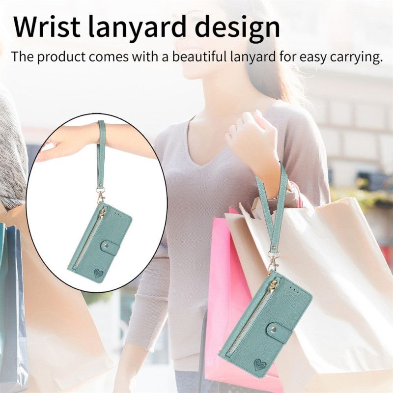 Etui Folio Xiaomi Redmi Note 14 4g Portfel Z Wzorem Serca Etui Ochronne