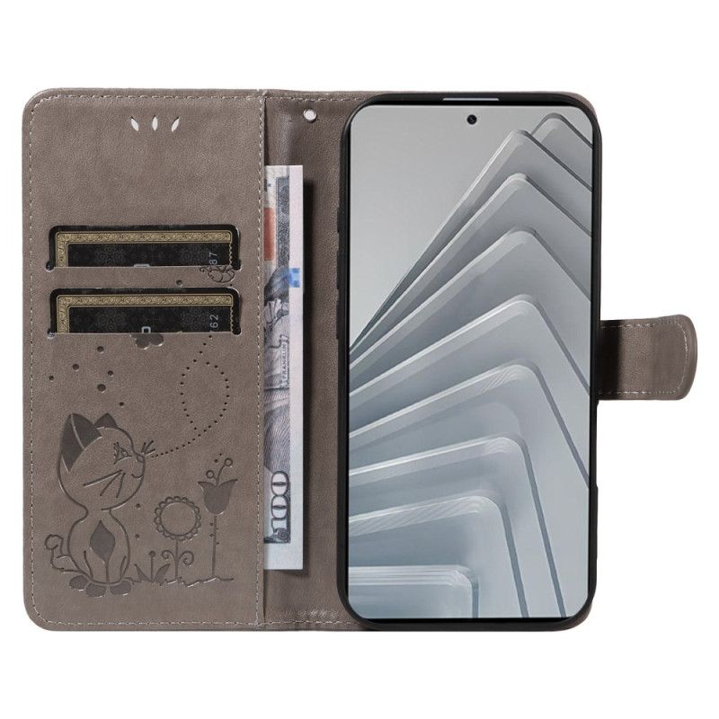 Etui Folio Xiaomi Redmi Note 14 4g Pszczoła I Kot