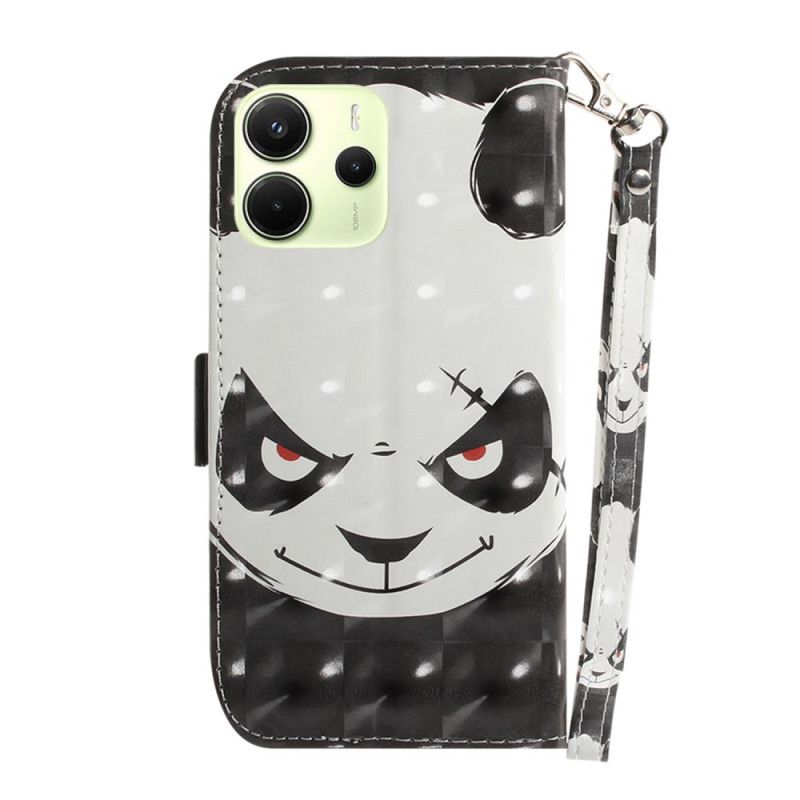 Etui Folio Xiaomi Redmi Note 14 4g Wściekła Panda Z Paskiem