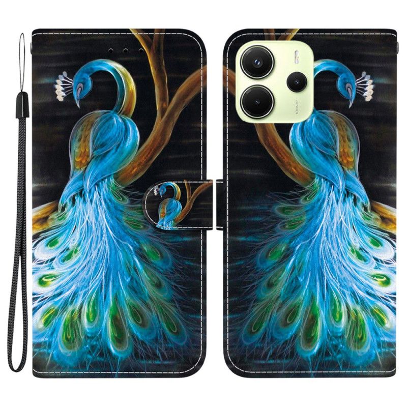 Etui Folio Xiaomi Redmi Note 14 4g Wzór Pawia Etui Ochronne