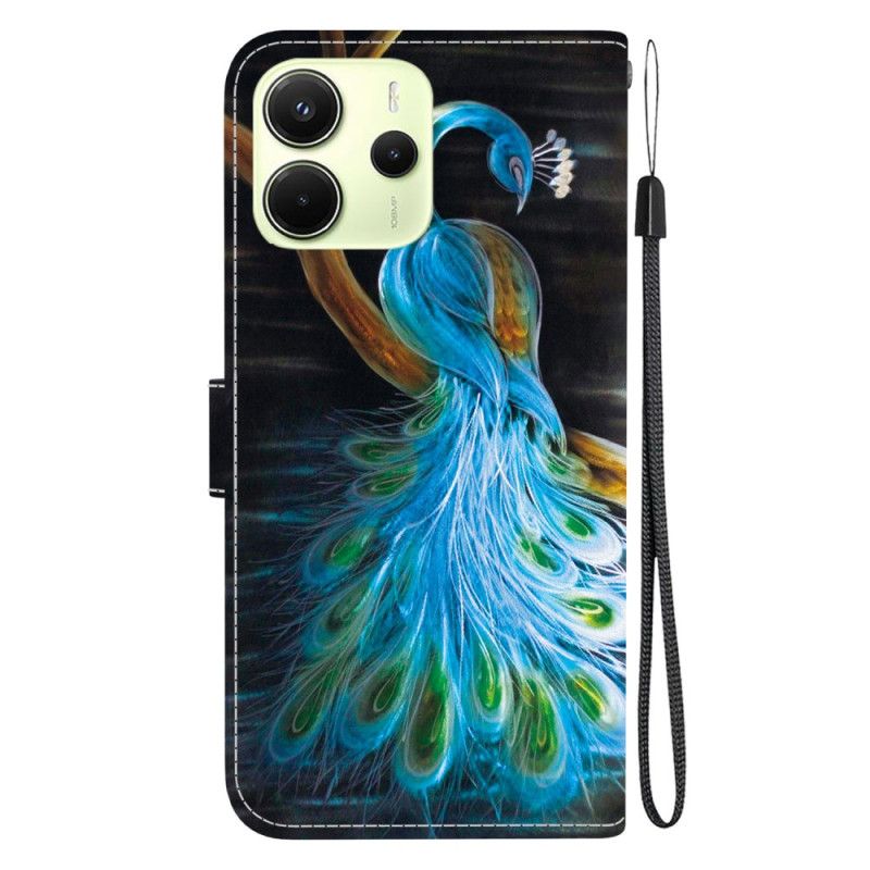 Etui Folio Xiaomi Redmi Note 14 4g Wzór Pawia Etui Ochronne