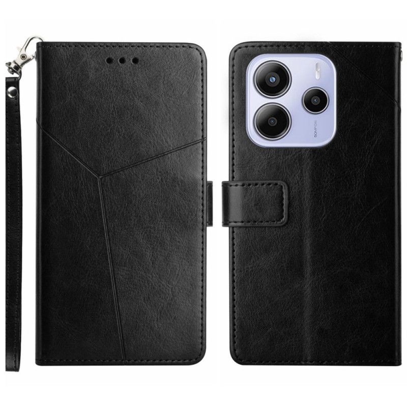Etui Folio Xiaomi Redmi Note 14 4g Wzór Y Z Paskiem Etui Ochronne