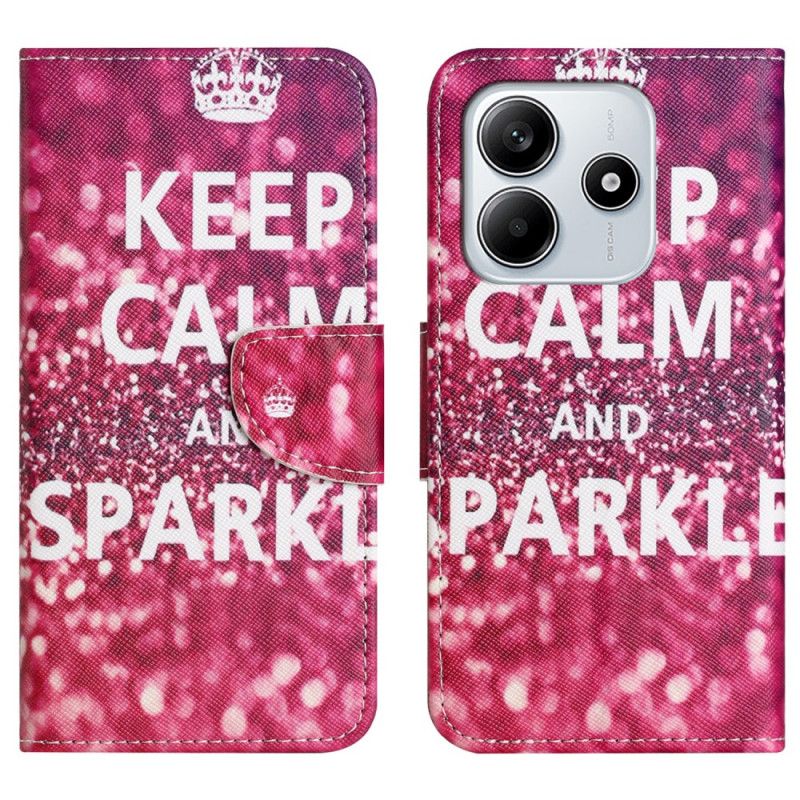 Etui Folio Xiaomi Redmi Note 14 4g Zachowaj Spokój I Błyszcz Etui Ochronne