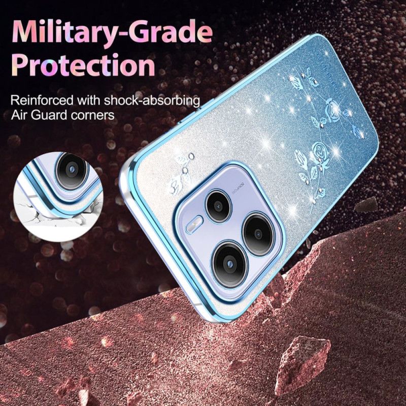 Etui Xiaomi Redmi Note 14 4g Brokatowe Kwiaty W Odcieniu Gradientu