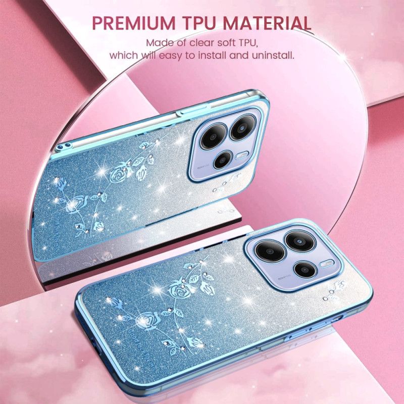 Etui Xiaomi Redmi Note 14 4g Brokatowe Kwiaty W Odcieniu Gradientu