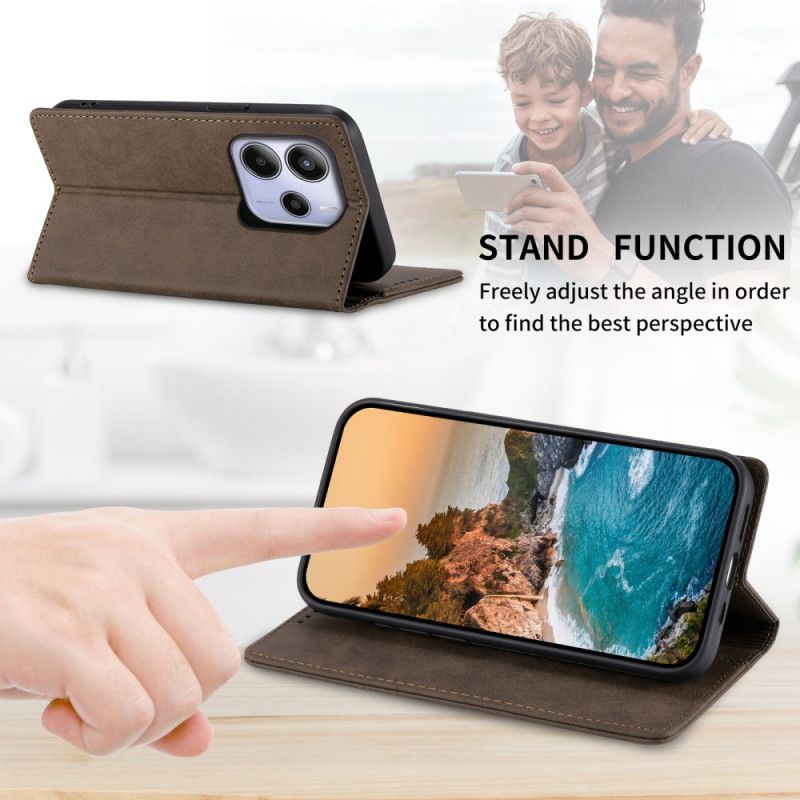 Flip Kotelot Xiaomi Redmi Note 14 4g Etui Na Telefon Blokada Rfid W Stylu Vintage