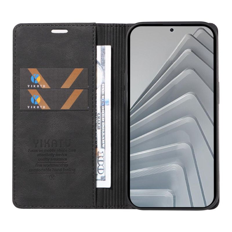 Flip Kotelot Xiaomi Redmi Note 14 4g Ykatu Efekt Zamszu W Kolorze Jasnobrązowym