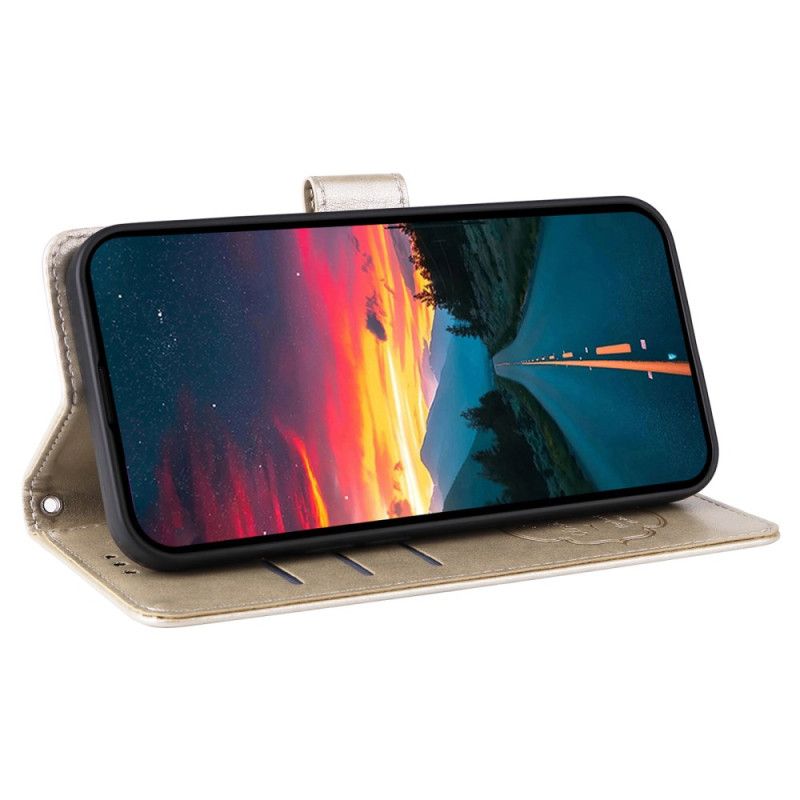 Skórzany Futerał Xiaomi Redmi Note 14 4g Etui Na Telefon Kwiaty