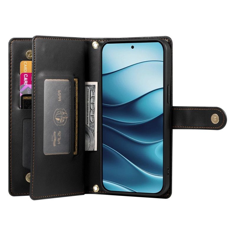 Skórzany Futerał Xiaomi Redmi Note 14 4g Etui Na Telefon Portfel I Paski