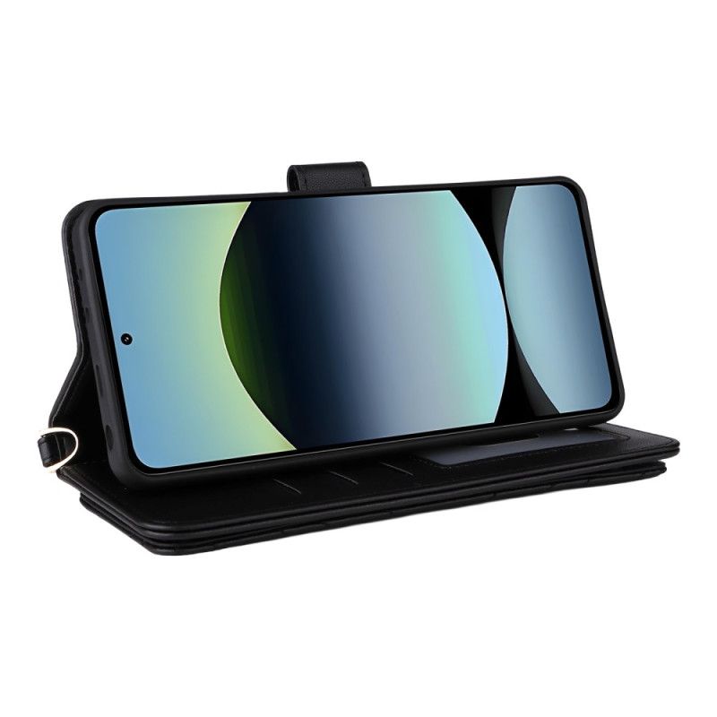 Skórzany Futerał Xiaomi Redmi Note 14 4g Etui Na Telefon Portfel Premium Z Paskiem I Paskiem Na Ramię