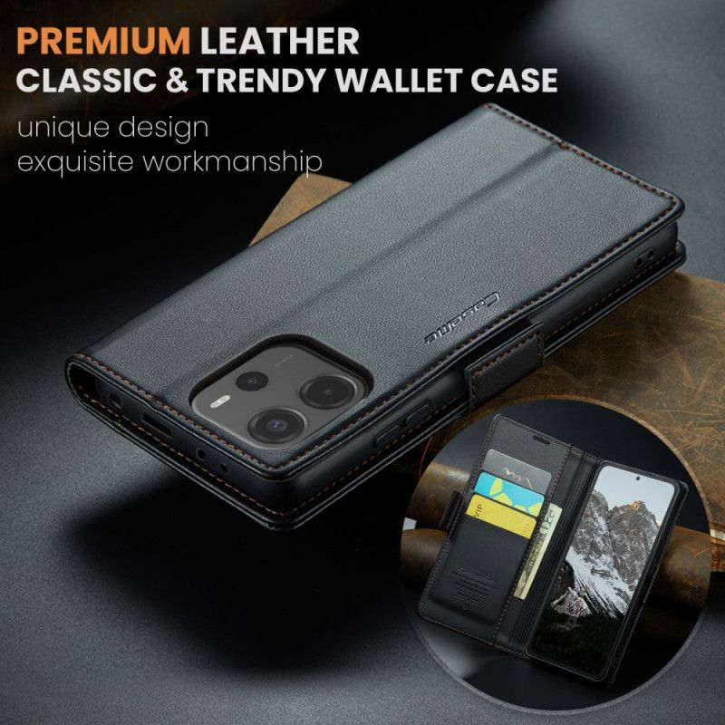 Skórzany Futerał Xiaomi Redmi Note 14 4g Etui Na Telefon Technologia Blokowania Rfid