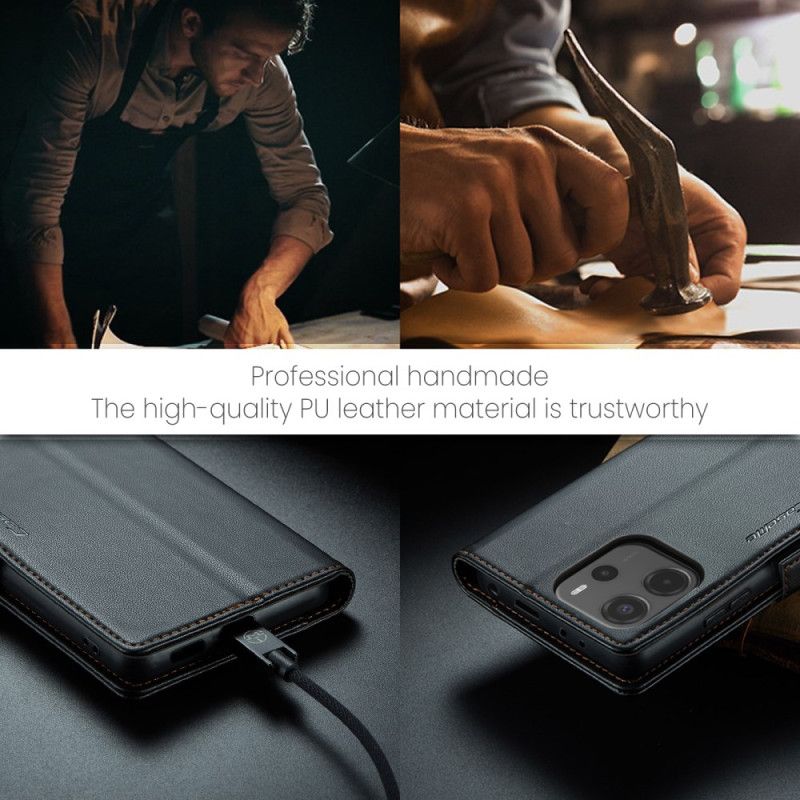 Skórzany Futerał Xiaomi Redmi Note 14 4g Etui Na Telefon Technologia Blokowania Rfid