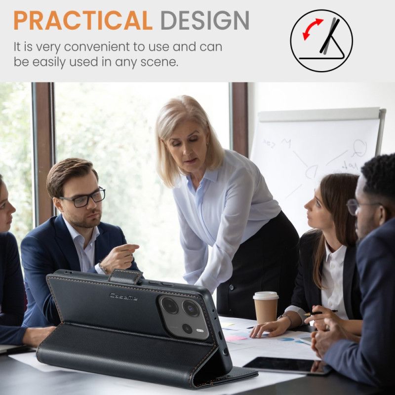 Skórzany Futerał Xiaomi Redmi Note 14 4g Etui Na Telefon Technologia Blokowania Rfid