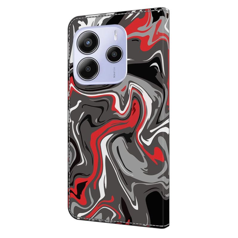 Skórzany Futerał Xiaomi Redmi Note 14 4g Etui Na Telefon Wzór Artystyczny