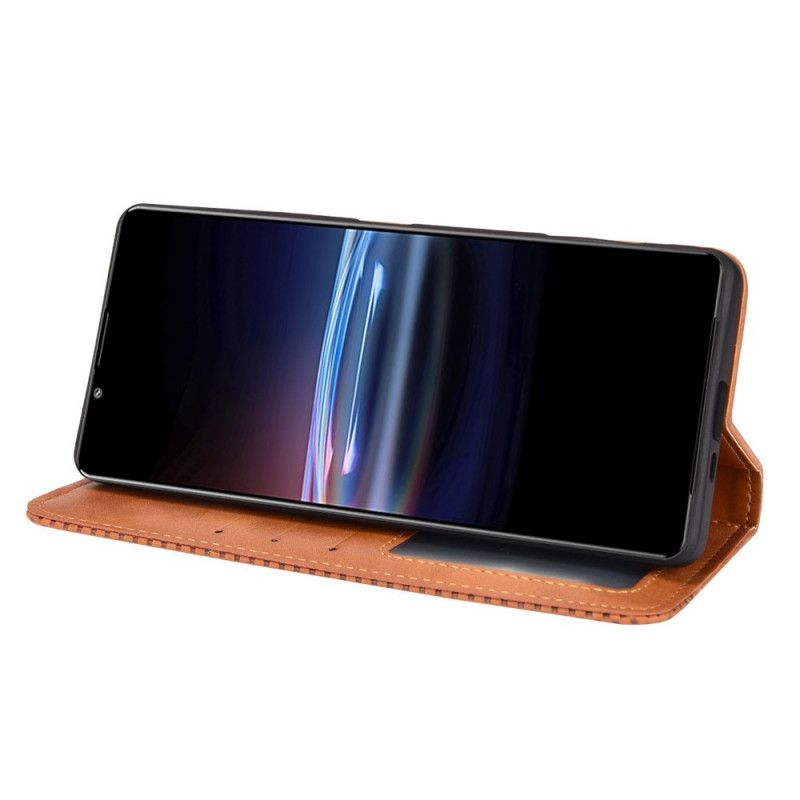 Flip Kotelot Do Sony Xperia Pro-i Stylizowany Efekt Skóry W Stylu Vintage