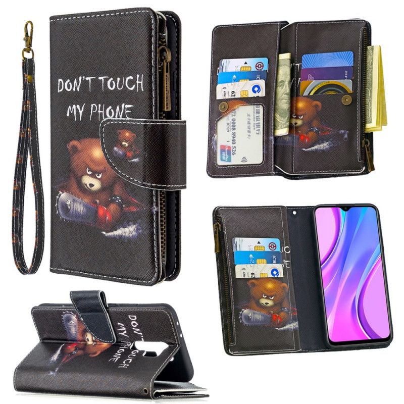 Etui Folio Xiaomi Redmi 9 Kieszeń Zapinana Na Zamek Błyskawiczny