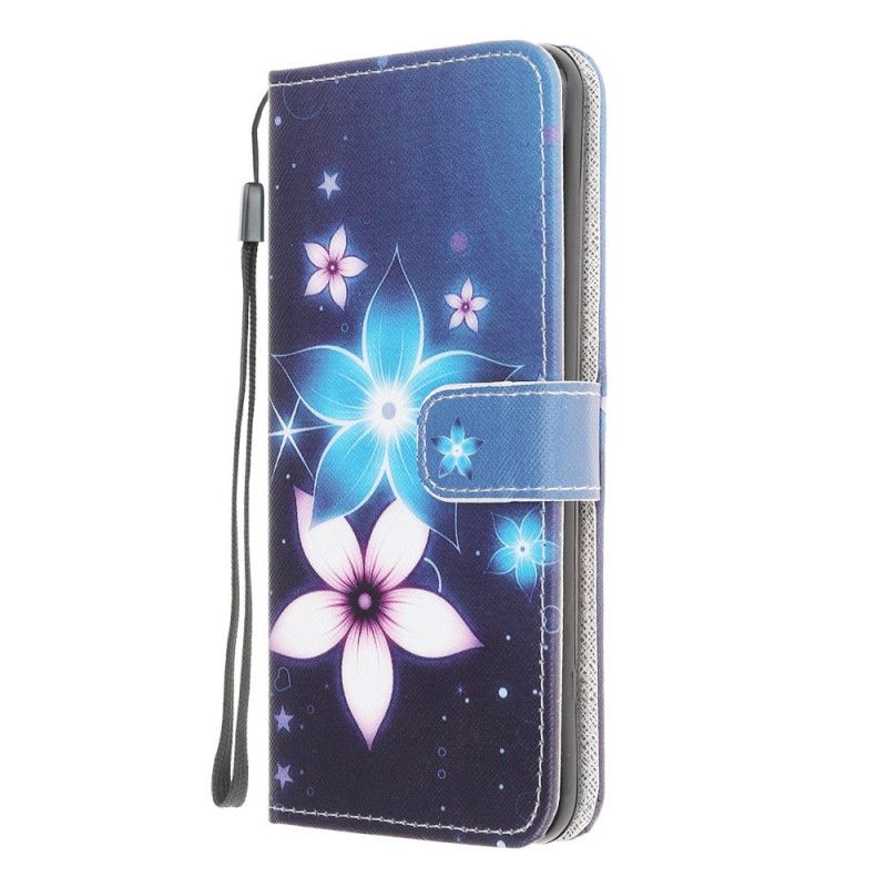 Etui Folio Xiaomi Redmi 9 Księżycowe Kwiaty Ze Stringami Etui Ochronne