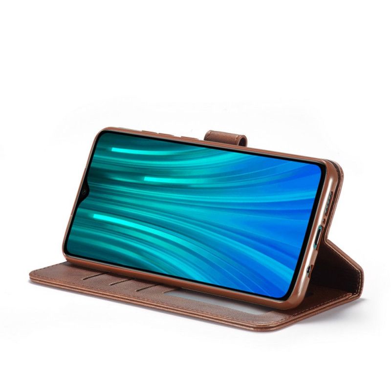 Etui Folio Xiaomi Redmi 9 Szary Czarny Lc.Imeeke Efekt Skóry Etui Ochronne