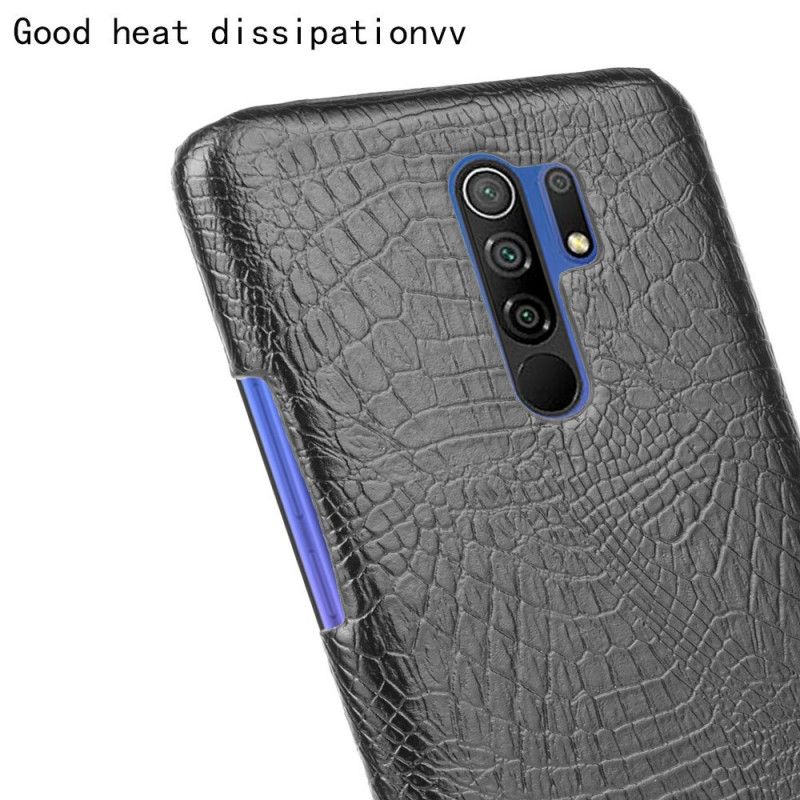 Etui Xiaomi Redmi 9 Biały Czarny Styl Skóry Krokodyla Etui Ochronne