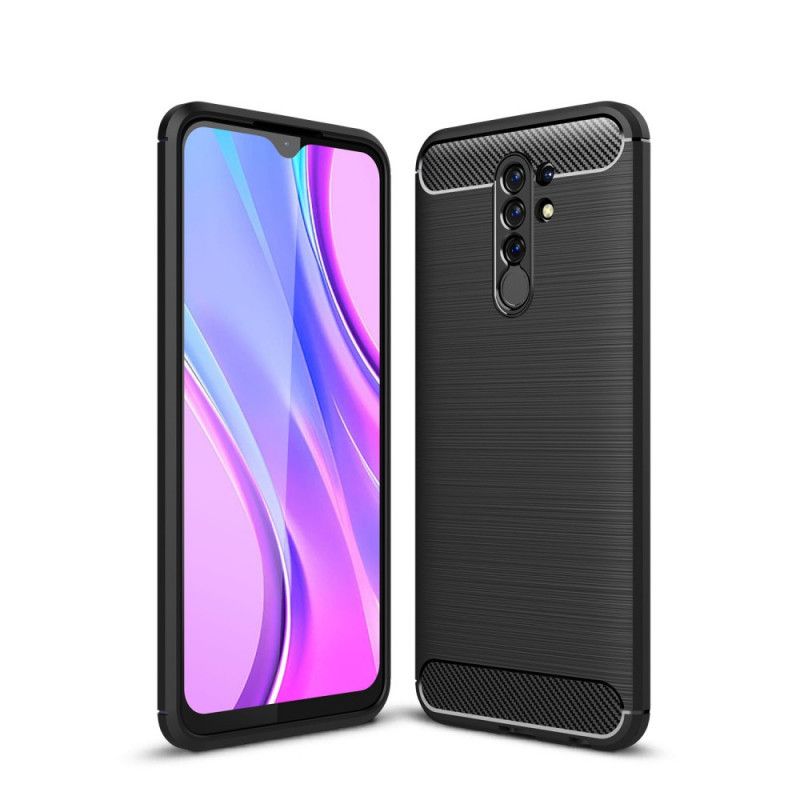 Etui Xiaomi Redmi 9 Czerwony Czarny Szczotkowane Włókno Węglowe Etui Ochronne