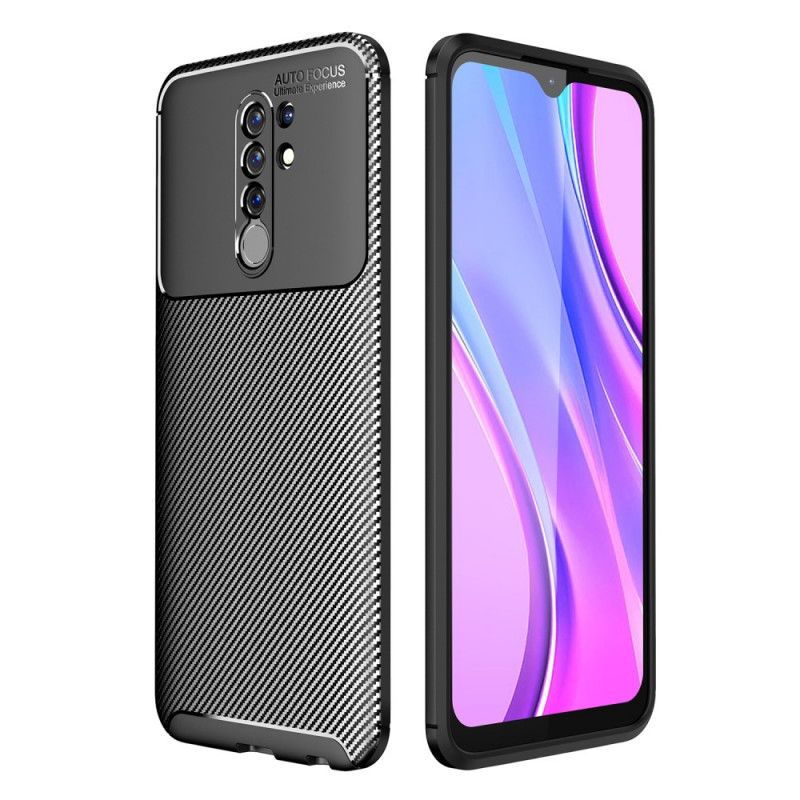 Futerały Xiaomi Redmi 9 Granatowy Czarny Elastyczne Włókno Węglowe