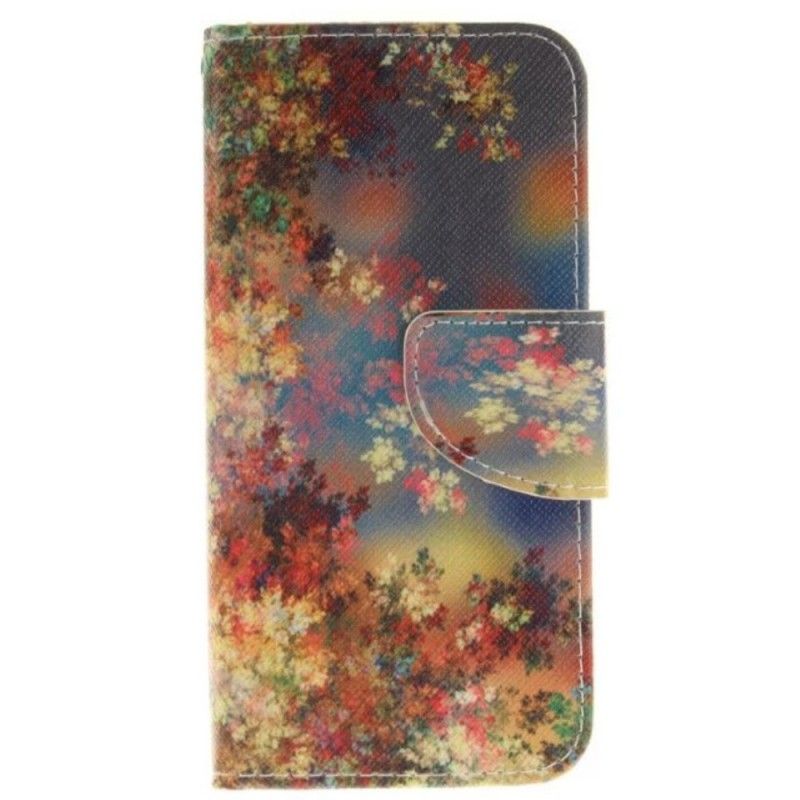 Etui Folio iPhone 7 / 8 / SE 2 Purpurowy Pełna Kwiatów