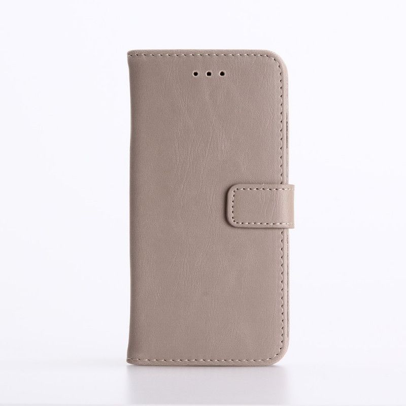 Etui Folio iPhone 7 / 8 / SE 2 Szary Czarny Efekt Skóry Retro