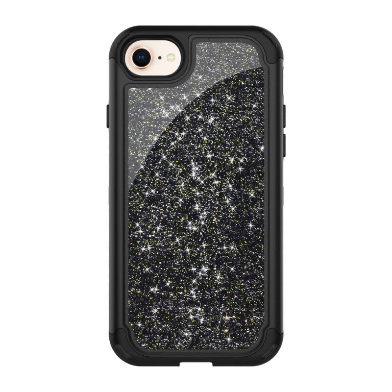 Etui iPhone 7 / 8 / SE 2 Fioletowy Czarny Zdejmowany Super Brokat