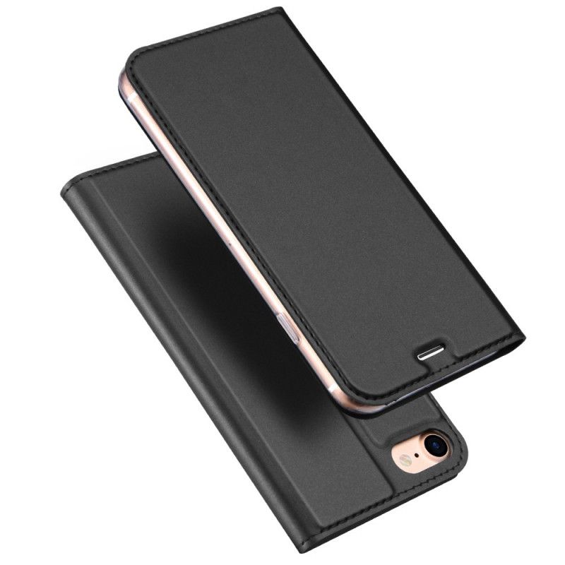Flip Kotelot iPhone 7 / 8 / SE 2 Złoty Czarny Dux Ducis Z Serii Skin Pro