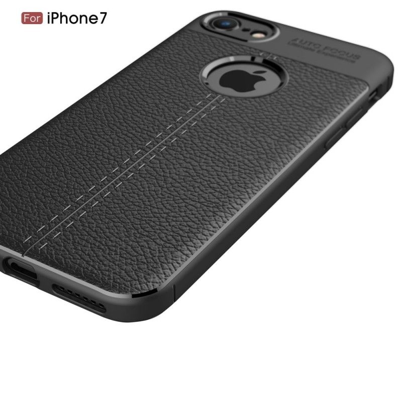 Futerały iPhone 7 / 8 / SE 2 Szary Czarny Etui na Telefon Efekt Skóry Z Podwójną Linią Liczi