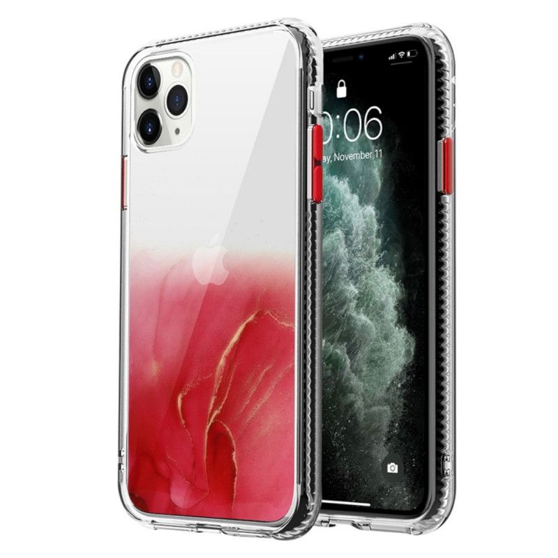 Etui iPhone 12 Mini Różowy Czerwony Efekt Hybrydowego Marmuru Etui Ochronne