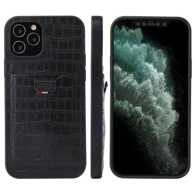 Etui iPhone 12 Mini Szary Czarny Etui Na Karty W Stylu Skóry Krokodyla Etui Ochronne