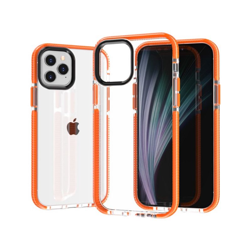 Etui iPhone 12 Mini Szary Czarny Przezroczyste Silikonowe Krawędzie