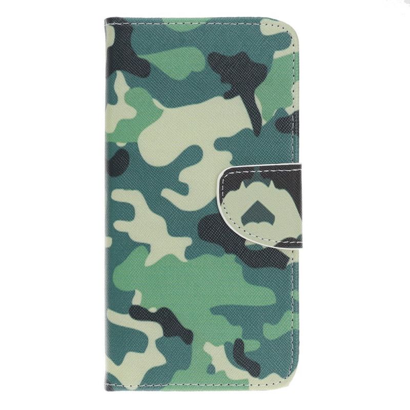 Skórzany Futerał iPhone 12 Mini Etui na Telefon Kamuflaż Wojskowy
