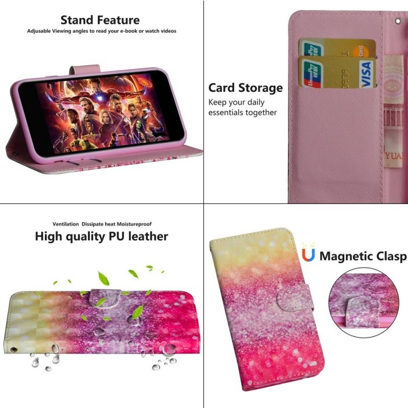 Etui Folio Honor 8X Brokat Gradientu Magenta Etui Ochronne