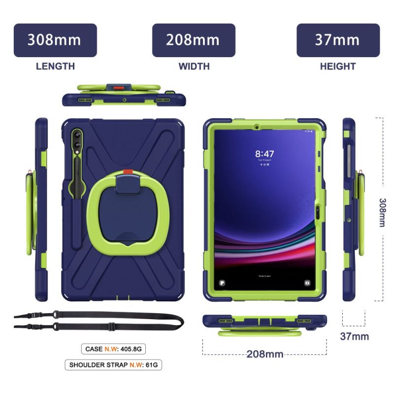 Etui Do Samsung Galaxy Tab S9 Fe Plus Wielofunkcyjny Obrotowy Wspornik I Uchwyt