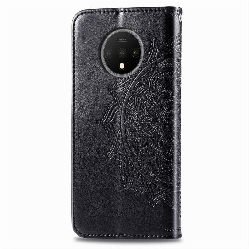 Etui Folio OnePlus 7T Szary Czarny Mandala W Średnim Wieku Etui Ochronne