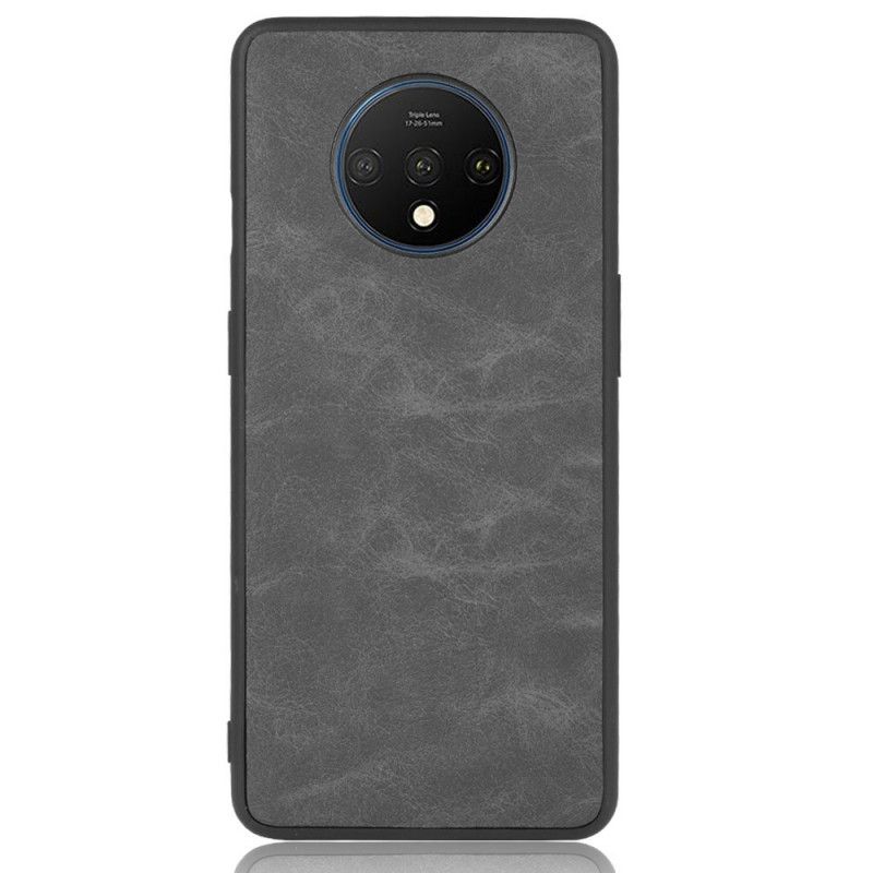 Etui OnePlus 7T Granatowy Szary Efekt Skóry Premium Etui Ochronne