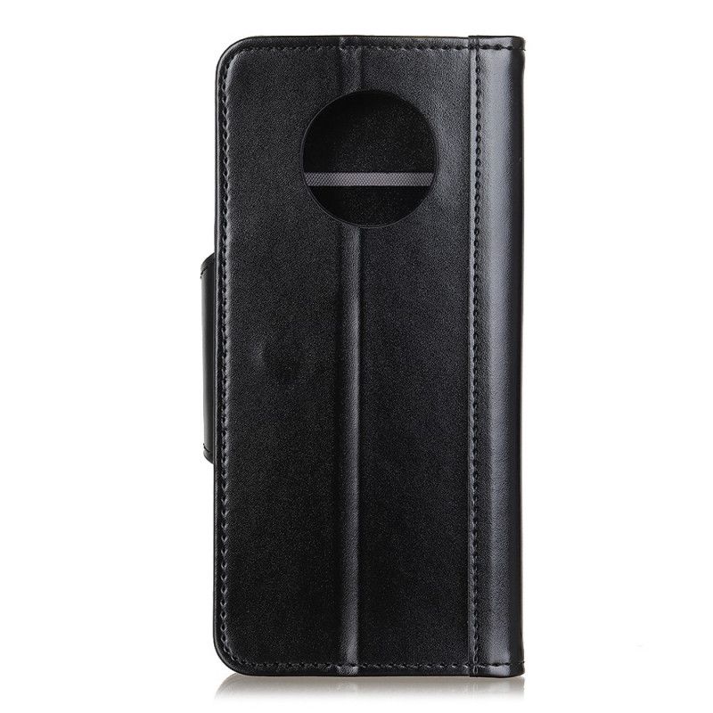 Skórzany Futerał OnePlus 7T Granatowy Czarny Etui na Telefon Zapięcie Eleganckie Ze Sztucznej Skóry