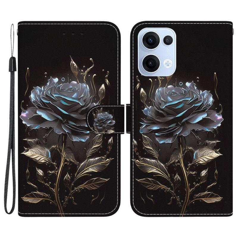 Etui Folio Oppo Reno 13 5g CZarna Róża Etui Ochronne