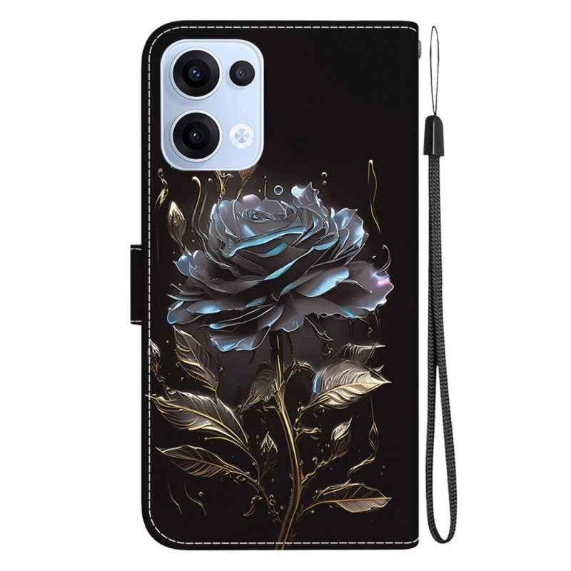 Etui Folio Oppo Reno 13 5g CZarna Róża Etui Ochronne