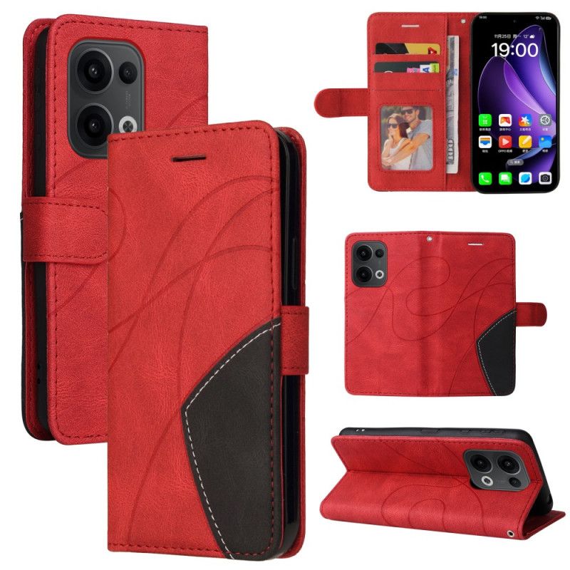 Etui Folio Oppo Reno 13 5g Dwukolorowe Faliste Linie