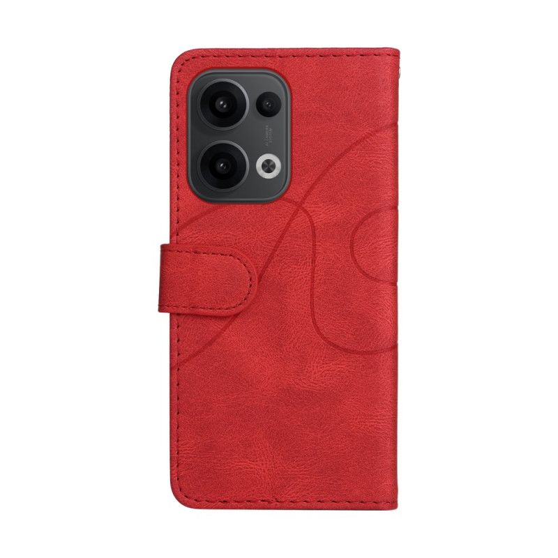 Etui Folio Oppo Reno 13 5g Dwukolorowe Faliste Linie